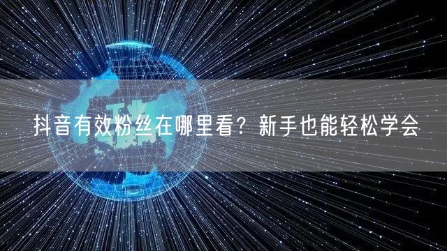 抖音有效粉丝在哪里看？新手也能轻松学会